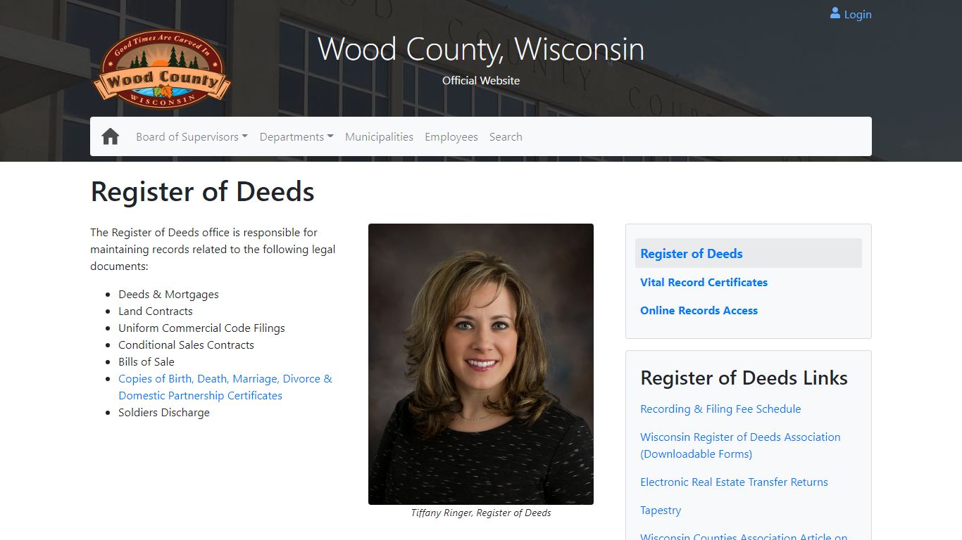 Register of Deeds - Wood County Wisconsin